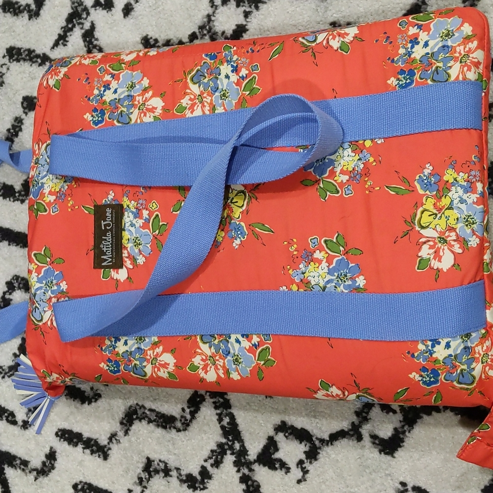 Matilda Jane Life's a Picnic Blanket 7.25' x 4.5' ✨EUC✨ Bag Tassel Orange Blue